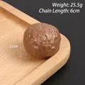 Realistischer brauner PVC Rinderball Lebensmittel Modell Anhänger mit Kette, 25,5g und 3,5cm - Rindfleischbällchen (ohne Schnalle)