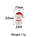 Christmas snowman pendant in red and white enamel with gold alloy frame 20mm x 13mm - 24#Snowman