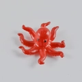 Portachiavi a forma di polpo rosso realistico in PVC con trama maculata e piccoli occhi neri - Modello Standard - Senza Fibbia