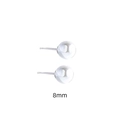 Pendientes de perlas clásicos de 8mm en plata de ley 925 con estilo minimalista - Plata 925 / 8mm