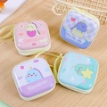 Cartoon dinosaur tinplate coin purse set in four pastel colors with zip closure - Dinosaur