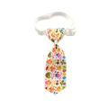 Easter pet tie with rabbit and egg patterns featuring white adjustable elastic strap - Pink Cartoon