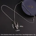 Collana punk in acciaio inossidabile con ciondolo a teschio e gesto rock vintage - Gesto del Teschio I Love You + Catena in Acciaio 70cm