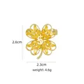 Golden clover brooch with yellow zircons and number five detail, size 2.6cm x 2.3cm - B750 Golden/Four-Leaf Clover Number 5