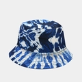 Blue and white 3D tie-dye bucket hat with spiral pattern and cotton texture - M (56-58cm) / Blue White Spiral Tie-dye (26#)
