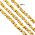 6mm gold-plated stainless steel curb link chain with a high-polished punk aesthetic - Basic Style (6mm) / Gold
