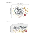 Detailed size chart for Merry Christmas wall stickers showing 60x30cm layout and 57x40cm effect - PC246/30*60cm/1 Sheet