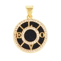 Gold plated LOVE pendant with micro-p镶嵌ed crystals and blue shimmering stones - LOVE-Blue Sand
