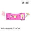 Pink silicone baby clothes fondant mold for cake decorating and DIY soap making - Pink