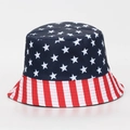 Unisex US flag bucket hat with stars and stripes pattern for sun protection - M(56-58cm) / American Flag Stars and Stripes (#05)