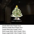 Size chart for static Christmas tree window decals with various dimensions and features - SDUV-243 Christmas Tree and Rabbit / Super Large (120x155cm)