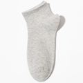 Antibacterial light grey ankle sock in breathable cotton blend with ribbed cuff finish - One Size / Light Gray