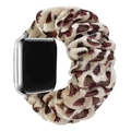 Leopard print scrunchie watch band in beige and brown for smartwatches - Flock Leopard