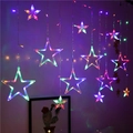 Multicolor LED star curtain lights for Christmas hanging wall and window decorations - Multicolor Stars