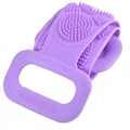 Purple silicone body scrubber with dual handles for back cleaning and exfoliation - OPP Bag / 100 g / 60CM / Purple