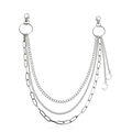 Meerlaagse zilveren metalen tailleketting met halve maan hangers voor jeans en rok - Meerlagige Halve Maan Stijl (ZW840)