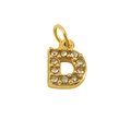 Elegant gold letter D pendant with sparkling crystal inlay for necklaces and jewelry - Letter D