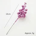 Rosa Glitzer Beeren Zweig 18cm Deko für Weihnachtsbaum und Bastelarbeiten DIY Projekt - Helllila