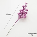Rosa Glitzer Beeren Zweig 18cm Deko für Weihnachtsbaum und Bastelarbeiten DIY Projekt - Helllila