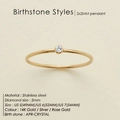 Minimalist stainless steel ring featuring 2mm white crystal in a classic 14K gold finish - US5 (49mm) / April White - Gold