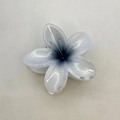 Plumeria claw clip in blue and white gradient resin finish for elegant hair styling - 8cm / White (Grey Center)