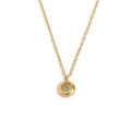 Collana placcata oro 18 carati con pendente in pietra portafortuna blu chiaro - Febbraio Blu - Acciaio Inossidabile