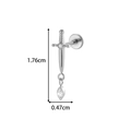 Titanium sword labret stud with marquise zircon dangle measuring 1.76cm in height - Sword Shape / Silver