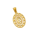 Pendentif ovale ajouré en or 18k avec lettre E et incrustation en nacre - Lettre E (Pendentif Seul)
