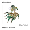 Spilla carpa koi stile cinese oro e verde con strass e dettagli di perle fini - Verde 4730-GN