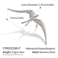 Detailed size specifications of silver swallow ring with measurements and weight - Silver (YYR025338-P)
