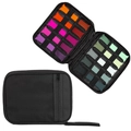 Custodia nera in nylon per cinturini Apple Watch con 30 scomparti in rete elastica - Con maniglia e tasca a rete / Nero