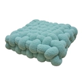 Nordic woven knot seat cushion in turquoise sherpa fleece with a soft textured finish - Light Blue