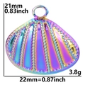 Rainbow plated shell pendant made of 18k gold plated stainless steel measuring 21x22mm - Pendant Only / Rainbow