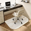 Beige and white wave pattern desk chair mat for hardwood floors in a sunlit home office - 50x80cm / Style A - Rounded Rectangle