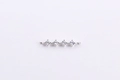 S925 sterling silver horizontal bar pendant with four clear zircons in silver finish - Sterling Silver - White Zircon