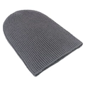 Gorro clásico de punto acanalado gris en mezcla de lana cálida para invierno - Gris / Talla Única(Ajustable)