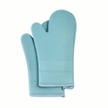 Guanti da forno in silicone azzurro resistenti al calore con texture antiscivolo - 31.5*19cm / Celeste