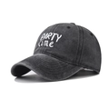 Berretto da baseball vintage in cotone lavato antracite con ricamo PARTY time - Nero