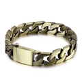 Men's retro bronze cuban link bracelet with vintage brushed finish and rectangular clasp - Vintage Brushed Style