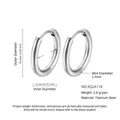 Silver titanium steel hoop earrings with 15mm outer diameter and 2.5mm thickness - 2.5*10mm / Steel