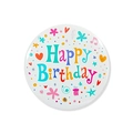 Detailed view of colorful Happy Birthday badge with star and gift box patterns - Happy Birthday 9 / 58mm
