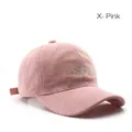 Casquette de baseball en velours côtelé rose avec broderie Mississippi et sangle - Rose