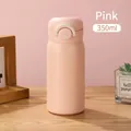 Compact 350ml vacuum insulated water bottle in girly pink with bounce lid - Pink