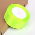 Neon yellow 4cm satin ribbon roll on foam core for gift wrapping and DIY crafts - Fluorescent Yellow (58#)
