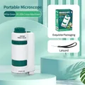 Portable kids microscope in white and green with 60-180x zoom and neck strap - 1533 Single / White Green