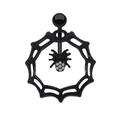 Detail of black spider web belly ring with sparkling rhinestone spider pendant - Black Spider Web White Rhinestone Belly Ring (2311110038)