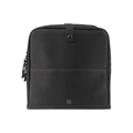 Foldable large capacity 14-40 slots makeup brush organizer bag in black nylon fabric - Black Square Standing Style