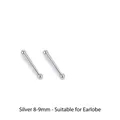 Orecchini a bilanciere in argento sterling S999, due paia con lunghezza 8-9 mm - Set da 2 paia / Argento (8-9mm/Per i lobi delle orecchie)