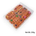 Lot de 6 cupcakes français artificiels en boîte, modèles de desserts décoratifs 21x16cm - Boîte de Gâteaux aux Fruits à Double Perle (XMB-72)