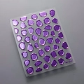 5D stereoscopische paarse metalen nagelstickers met parelmoer effect reliëf H-147 - Zegellak Stijl (M147) / Parelpaars